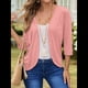 thumbnail image 4 of Cárdigan para Mujer, Cuartos, Color Liso, Informal, Chaqueta Corta, 2025 Rosa M, 4 of 9