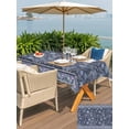 thumbnail image 5 of Outdoor Tablecloth with Umbrella Hole for Patio/Picnic/Party/Camping, Navy Blue Floral Waterproof Table Cloth Rectangle Table Cover Washable, Ethnic Tribe Abstract Art Flowers (60"x 84"), 5 of 8