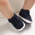thumbnail image 2 of Baby Shoes Boys Girls Infant Sneakers Non-Slip Rubber Sole Toddler Crib First Walker Shoes 0-18M (Blue), 2 of 6