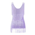 thumbnail image 5 of gcong Sequin Dresses Flapper Dresses with Fringe Mini Dresses Prom Party Dress Spaghetti Strap Sleeveless Tassel Sling Dress V Neck Party Clubwear Purple, 5 of 5