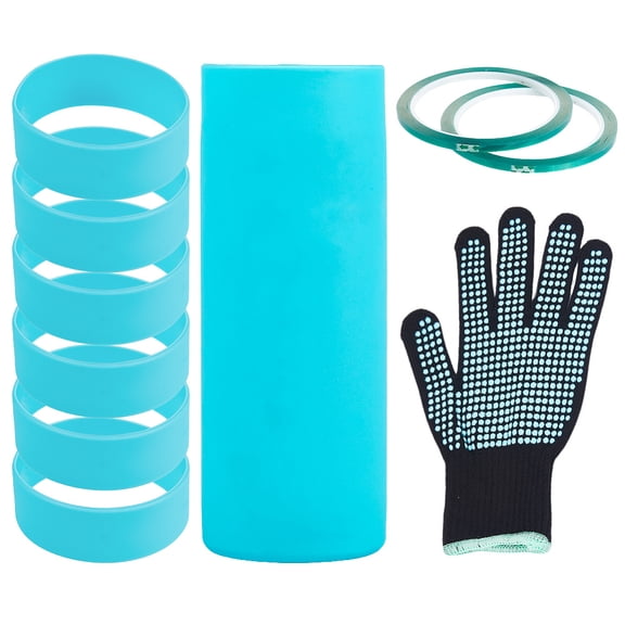 Silicone Bands for Sublimation Tumbler Heat Resistant Gloves Transfer Tape Silicone Sleeve Kit Shrink Wraps in Oven