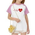 thumbnail image 6 of Sentuca Girls Graphic Tees, Short Sleeve Comfortable Crewneck Tees, Casual Valentines Day Shirts Size 7 Years, 6 of 8