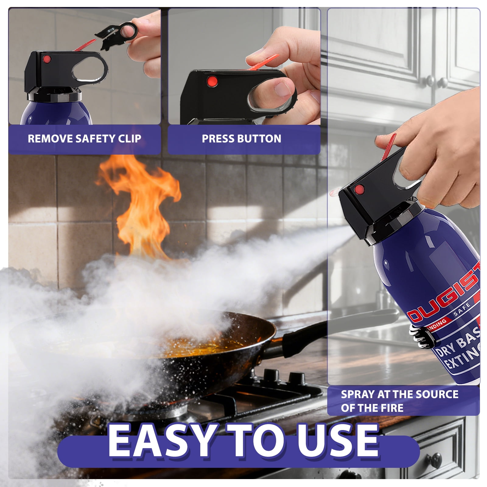 OUGIST Small Fire Extinguisher for Home Kitchen and Car with Mounting Bracket, 2 Pack