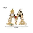 thumbnail image 5 of Soumake Enamel Brooch Pin Muti-Color Fashion Letter Shape Women Rhinestone Faux Pearl Brooch Pin for Party, 5 of 5
