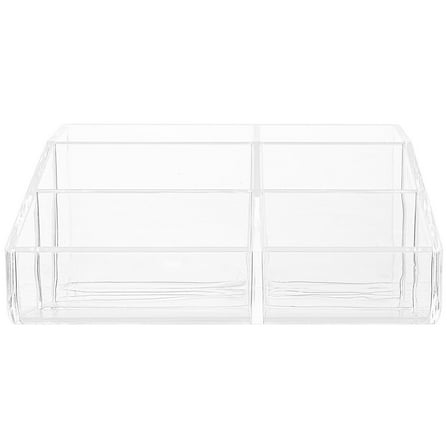 LEORX Clear Acrylic Makeup Organizer 6-Compartment for Desktop Use