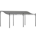 thumbnail image 2 of Outsunny 10' x 16' Outdoor Pergola Canopy, Wall-Mounted Metal Patio Canopy with Drainage Holes for Backyard Garden Porch, Dark Gray, 2 of 9