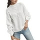 thumbnail image 1 of Gibobby Sueter De Mujer De Cuello Redondo Para Mujer Con Estampado Manga Larga Mezcla De Lana Cálida Ideal Para Primavera Y Otoño(Blanco,M), 1 of 5