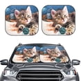 thumbnail image 2 of Balery Playful Cat Parasol para parabrisas de coche de 2 piezas | Parasol plegable para parabrisas delantero de coche para la mayoría de sedanes-Large, 2 of 6