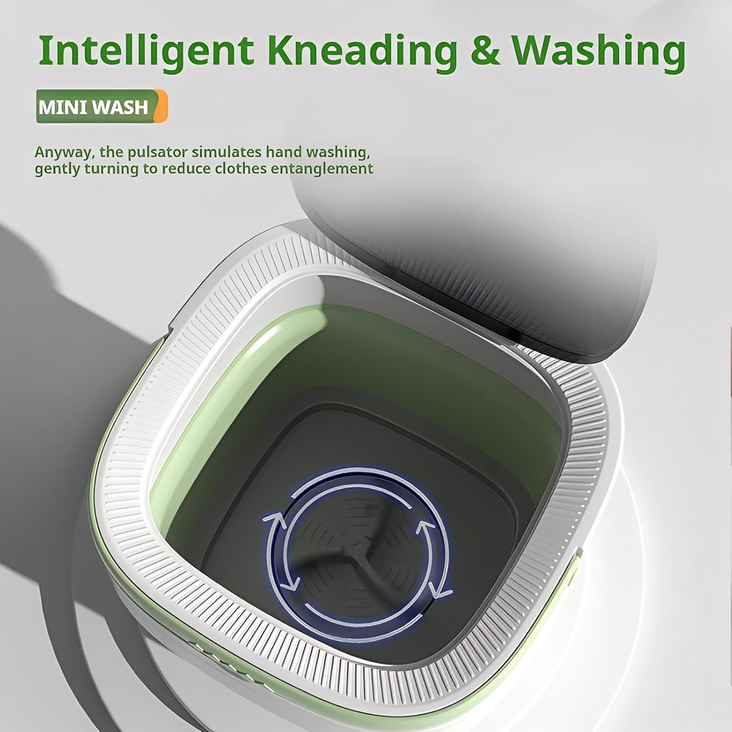 Portable Washing Machine 16L, Mini Washing Machine Foldable & Lightweight, Washer Quick & Convenient for Clothes, Socks & Underwear, Lavadoras Portatiles para Apartamentos for Dorms, Travel
