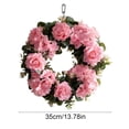 thumbnail image 3 of Spring Floral Wreath Faux Rose and Hydrangea Front Door Decoration 13.8in Artificial Flower Greenery Garland for Spring Summer Porch Wall Window Party Wedding Home Decor, 3 of 5