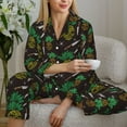 thumbnail image 4 of Wukai Pineapples Print Women's Pajama Set - Soft Long Sleeve Sleepwear for Comfort and Style-Large, 4 of 9