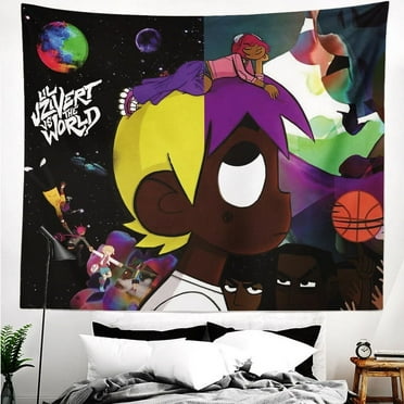 Lil Uzi Vert and The World Tapestry Backdrop Background Poster Gift for Bedroom Aesthetics Funny Decor Flag Wall Hanging for Teen Girls 70.9"X59.1"