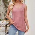 thumbnail image 4 of Jjayotai Women's V Neck Sweater Tank Tops, Summer Sleeveless Solid Color Camisole, Casual Loose Fit T Shirt with Pocket, Lightweight Knit Vest Pink^ M, 4 of 9
