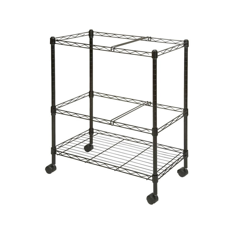 Lorell 2-Tier Wire Mobile File Cart - 4 Casters - Steel - x 26 Lorell 2-Tier Wire Mobile File Cart - 4 Casters - Steel - x 26