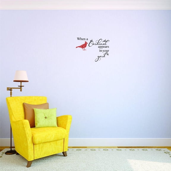Custom Decals When A Cardinal Appears In Your Yard, It's A Visitor From Heaven. Wall Art Size: 16 X 16 Inches Color: Multi