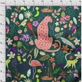 thumbnail image 4 of oneOone Silk Tabby Forest Green Fabric Tropical Animal Craft Projects Decor Fabric Printed By The Yard 42 Inch Wide, 4 of 4