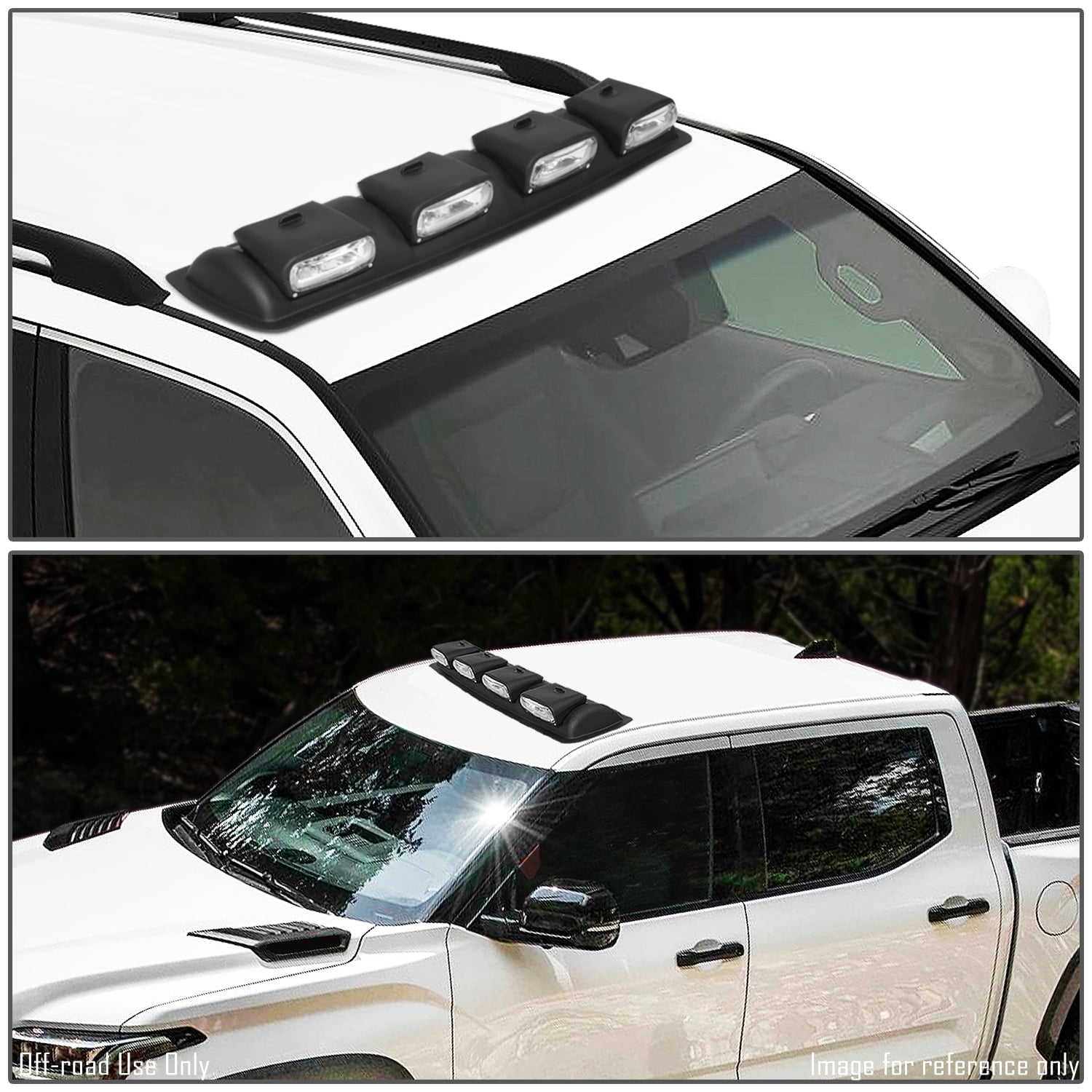 DNA Motoring Universal Off-Road Roof Top Mounted Chrome Clear Fog Light Kit w/Wiring Harness+Switch