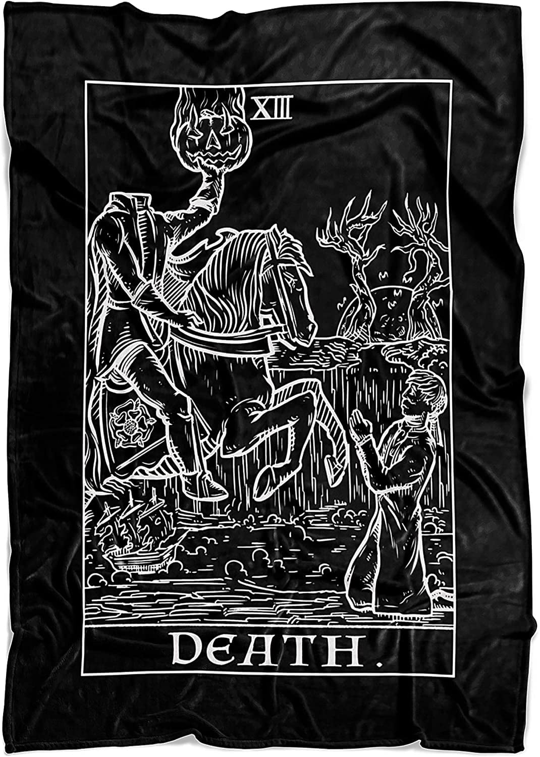 The Ghoulish Garb Death Tarot Card Terror Tarot Shadow Edition Blanket