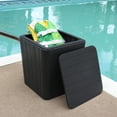 thumbnail image 5 of Sunnydaze Outdoor Side Table with Storage - Wood Look - 11.5 Gal. - Phantom Gray, 5 of 9