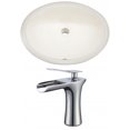 thumbnail image 1 of 19.75-in. W Oval Bathroom Undermount Sink Set In Biscuit - Chrome Hardware AI-22711, 1 of 7
