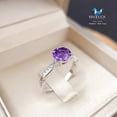 thumbnail image 3 of Amethyst / Natural Gemstones / Sterling Silver 925 Ring / Rhodium plated / Nickel-Free / MadDuckJewels RG1536AM / Thailand Jewelry, 3 of 5