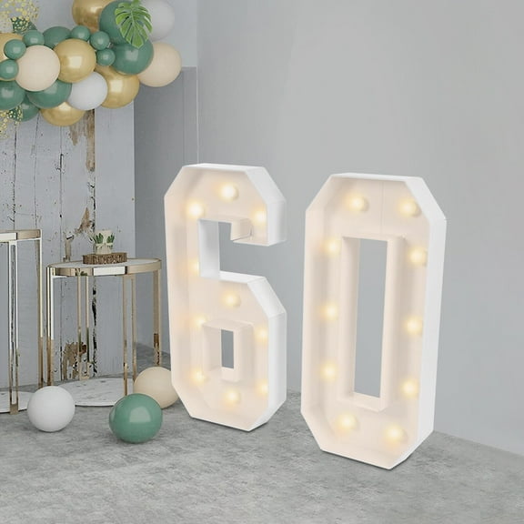 60 Light Up Numbers 60th Birthday Party Decoration Light Up Numbers Decorations For Birthday Parties