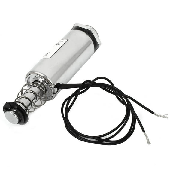 DC 24V 16mm Force Pull Type Solenoid Electromagnet w Spring Return