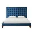 thumbnail image 3 of Inspired Home Scott Velvet Upholstered Platform Bed, 3 of 9