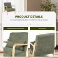 thumbnail image 6 of PAPROOS Mid Century Modern Accent Chair with Arms, Upholstered Reading Chair with Solid Rubberwood Frame, Lumbar Pillow and Thick Cushion for Living Room Bedroom, Green, 6 of 9