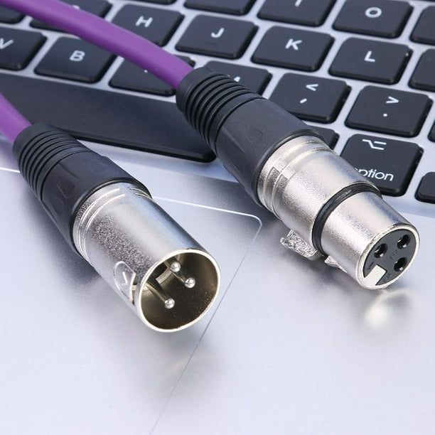 Cable XLR de 3 pines macho a hembra de 1 m Cable de cable de micrófono blindado (púrpura)