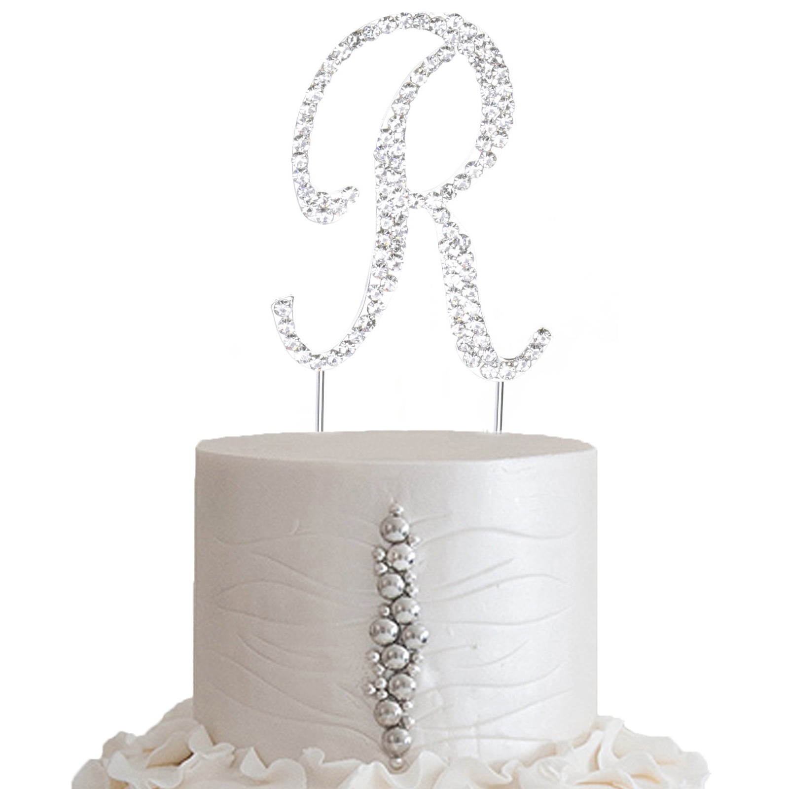 2.5" Tall Letter J Bling Rhinestone  Wedding Party Cake Topper 