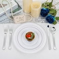 thumbnail image 5 of 350 Pcs Christmas Silver Plastic Plates - Christmas Dinner Plates Disposable Dinnerware Set 50 Dinner Plates, 50 Dessert Plates 50 Silverware, 50 Napkins 50 Cups for Party&Wedding, 5 of 9