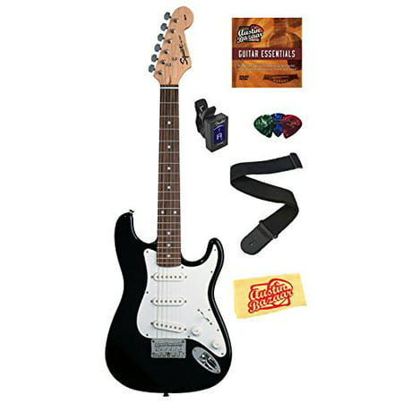 Squier by Fender Limited Edition Mini Strat Electric Guitar Bundle with Strap, Tuner, Picks, and Polishing Cloth - Sunburst -