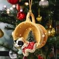 thumbnail image 4 of Adorno colgante de perro de Navidad/Ornamento colgante interior del coche/Ornamento de de Navidad/Ornamento colgante de acrílico, vacaciones Estilo C, 4 of 8