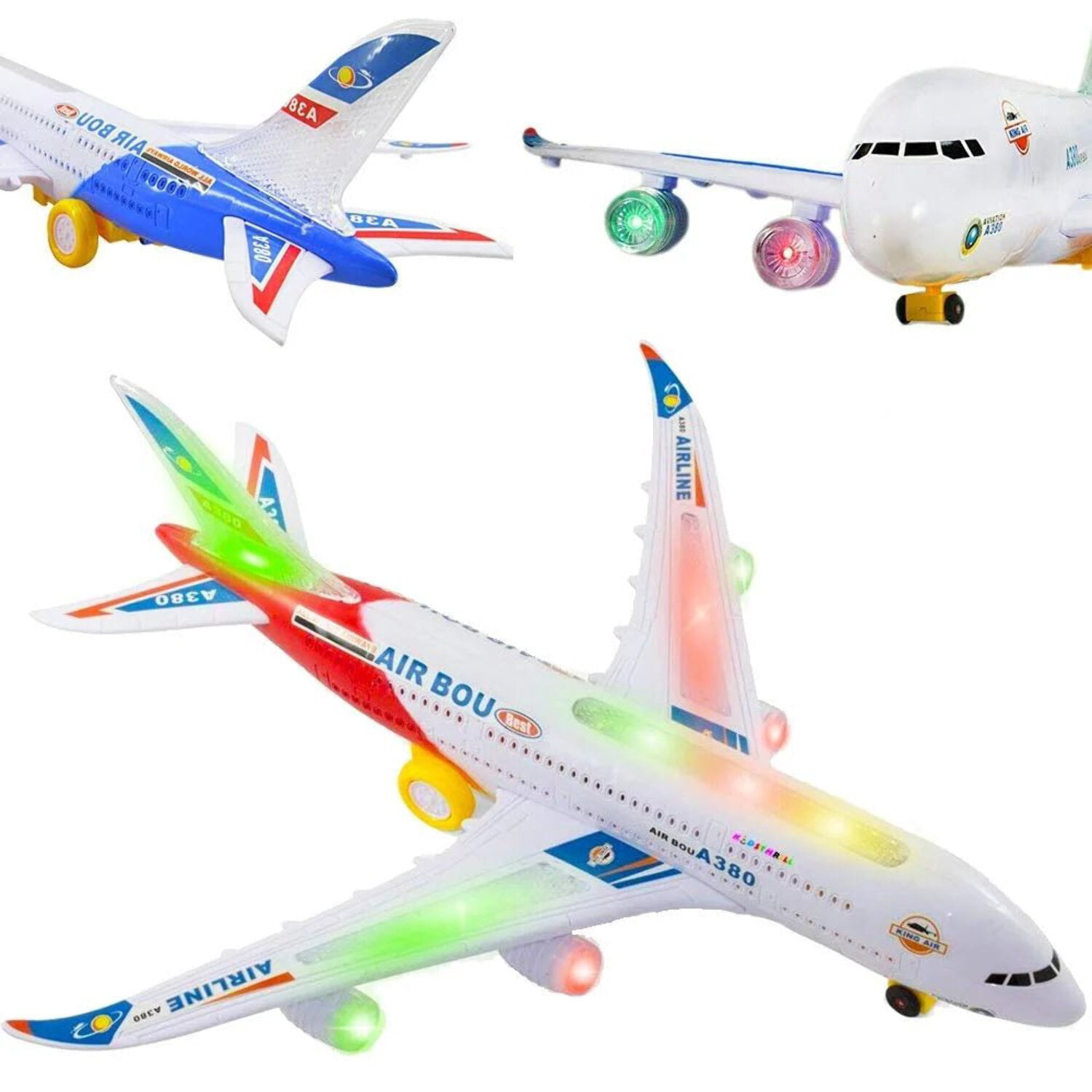 Airbus Plane With Flashing Lights and Sounds (Red)