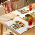thumbnail image 4 of Summer Sunflower Placemats Set of 12, Retro Watercolor Yellow Floral Non-Slip Place Mats Washable Table Mats for Kitchen Dining Table Decorations Indoor/Outdoor, 4 of 9