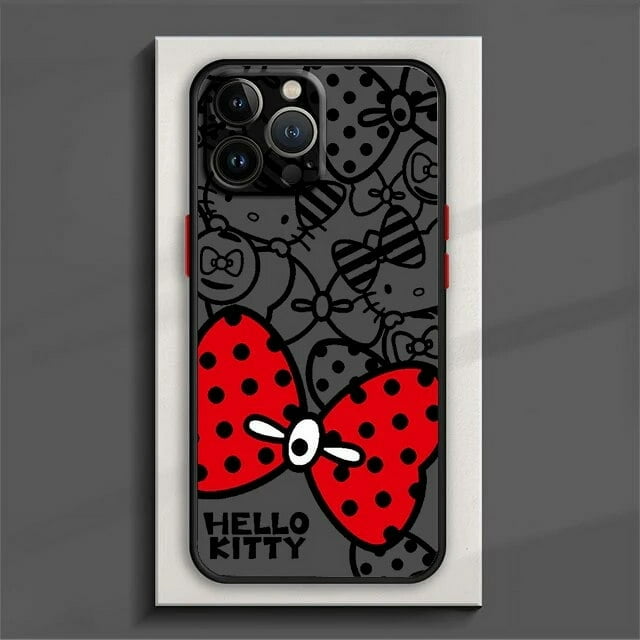 Cute Hello Kitty Phone Case For iPhone 15 14 13 12 11 Pro Max mini XS Max XR X 8 Plus SE Frosted Translucent Cover LXY