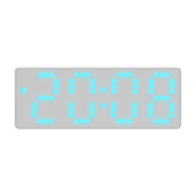 Digital Alarm Clock, Fresh White Face Student Room Clock with Date Temperature Display and Three Brightness Settings
