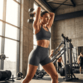 thumbnail image 2 of Ribbed Seamless High Waist Workout Biker Shorts, Tummy Control Gym Shorts, 2 of 6