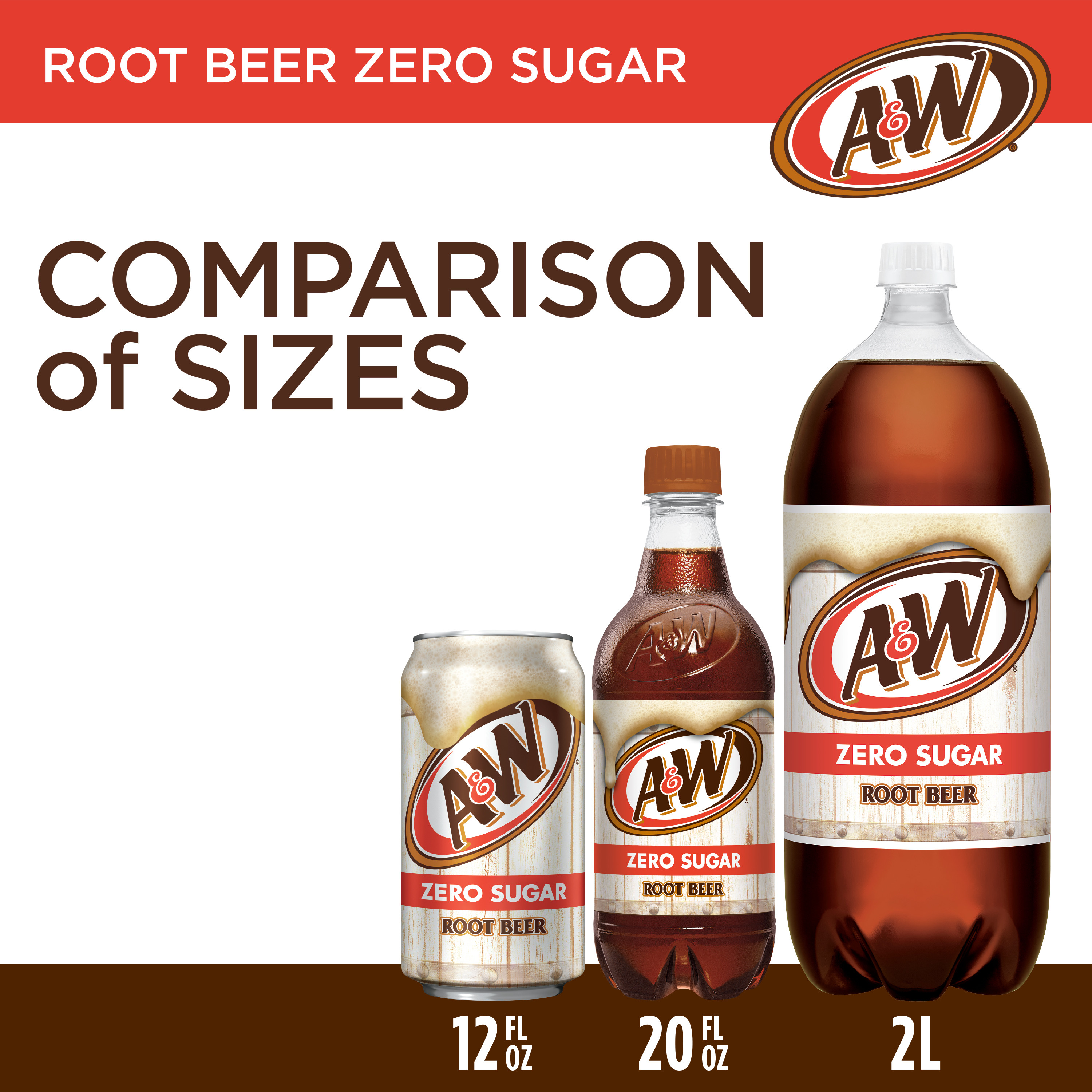 A&W Zero Sugar Root Beer Soda Pop, 12 fl oz, 12 Pack Cans - image 4 of 13