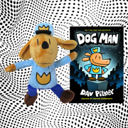 Dog Man 9.5 Plush & Hardcover Book Set