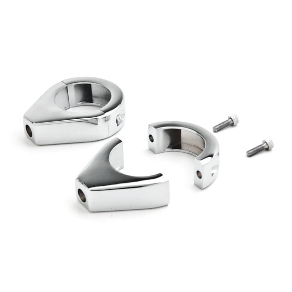 Krator Chrome Turn Signal Fork Clamp Kit 39mm Compatible with Harley Davidson XL Sportster 1200