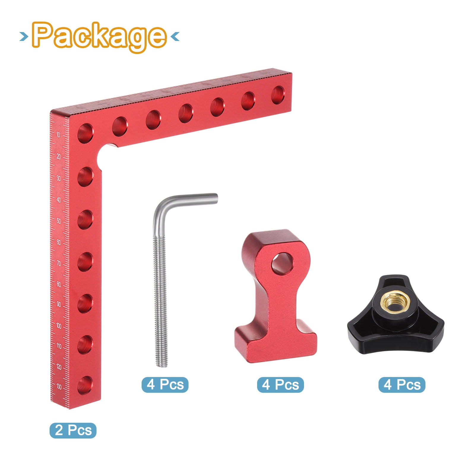Corner Clamp 90 Degree 5.5" Right Angle Clamp Set for Woodworking 2packs Red