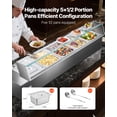 thumbnail image 4 of VEVOR 60QT Commercial Food Warmer, 5-Pan Electric Steam Table with Glass Cover, 1500W Countertop Stainless Steel Buffet Bain Marie with 86-185°F Temp Control for Catering,Buffet, Parties,Restaurants, 4 of 9