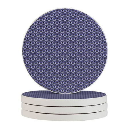 

Circular Drink Coasters Set Seigaiha Background Pattern Beautiful Home Decor Diatomite Heat-Resistant Diatomite Protect Table Countertop