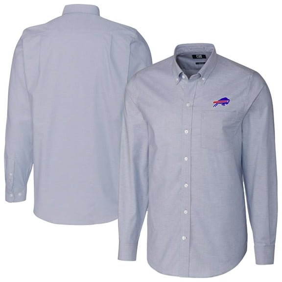 Men's Cutter & Buck Light Blue Buffalo Bills Stretch Oxford Big & Tall Long Sleeve Dress Shirt