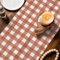 thumbnail image 4 of Red Buffalo Plaid Table Runner 70 Inches Long,Farmhouse Checkered Boho Vintage Cotton Linen Table Runners Dresser Scarves,Fabric Tabletop Scarf Furniture Cover for Home Dinner Party 13"x70", 4 of 9