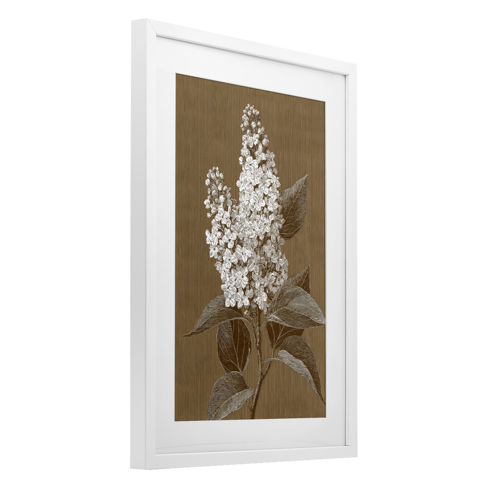 Stupell Industries Vintage Striped Lilac Study White Framed Print Under Glass, design by Petal Prints Design