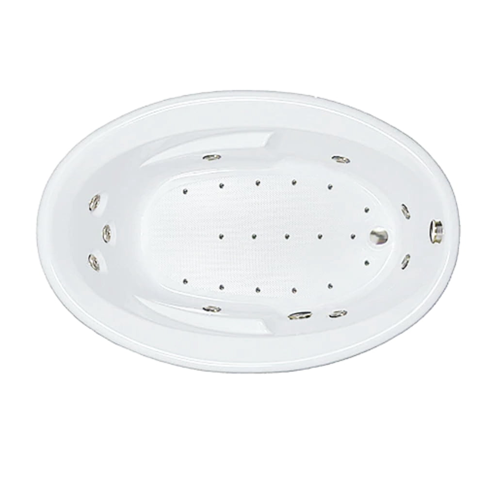 WaterTech Acrylic 60 in. x 42 in. EOW Drop-In Whirlpool and Air Bath Combination Tub - White