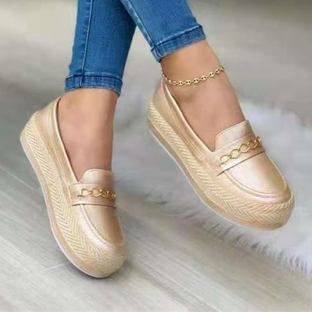 

Mortilo Women s casual shoes Women s Casual Flats Slipon Breathable Leisure Sneakers Thicksoled Shoes Outdoor Women s Casual Shoes Gold 41 Bag&Shoes Accessory Gift